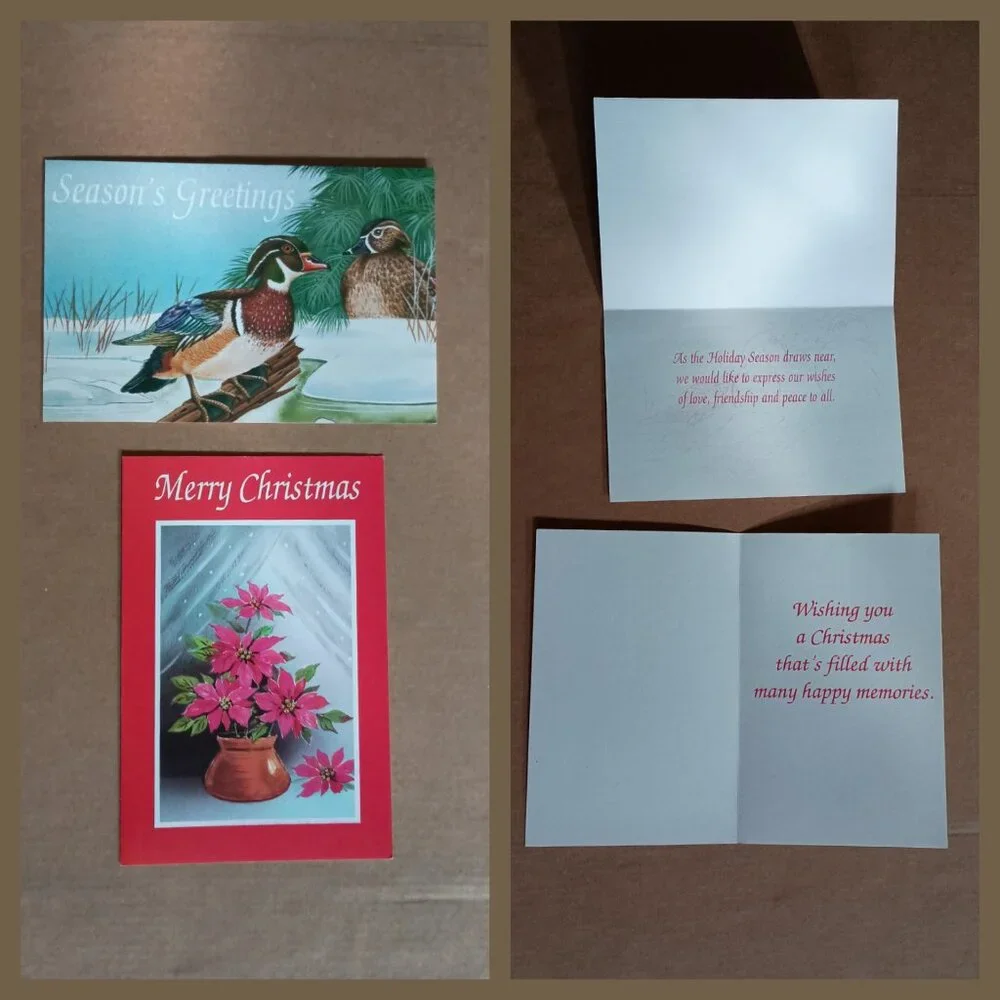 20 unused vintage Christmas holiday greeting cards with envelopes